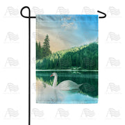 Swan Lake Reflection Garden Flag