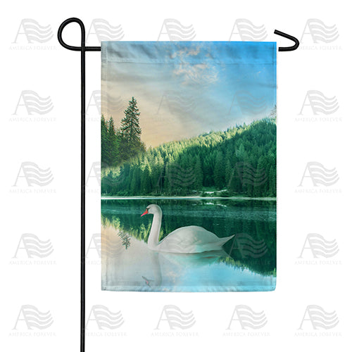 Swan Lake Reflection Garden Flag