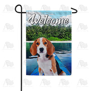 Kayaking Beagle Garden Flag