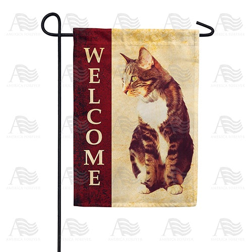 Welcome Cat Garden Flag