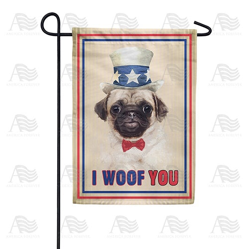 Uncle Sam Pug Garden Flag