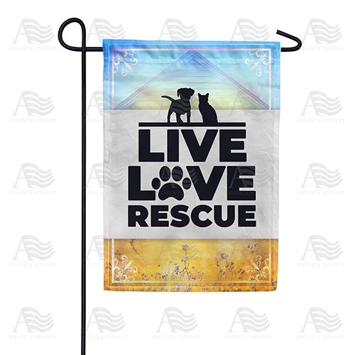 Live Love Rescue Garden Flag