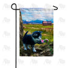 Kitten Discovers First Flower Garden Flag