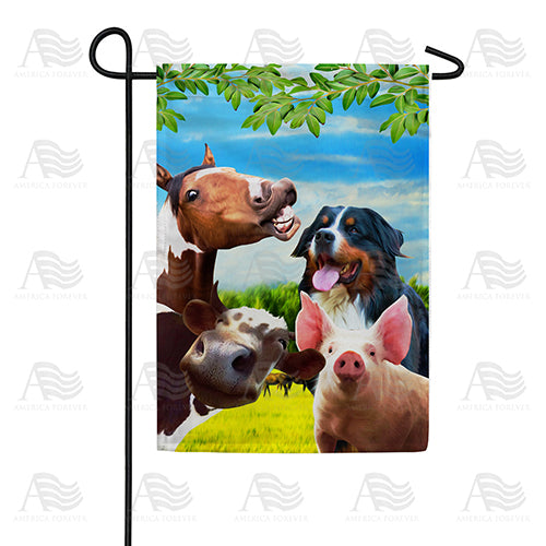 Funny Farm Friends Garden Flag