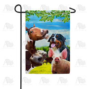 Funny Farm Friends Garden Flag