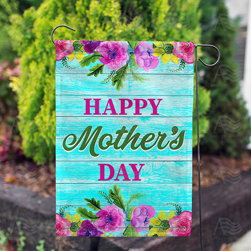America Forever Happy Mother's Day On Blue Wood Garden Flag