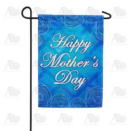 Mother's Day Blue Lattice Garden Flag