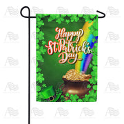 America Forever Pot Of Gold At End Of Rainbow Garden Flag