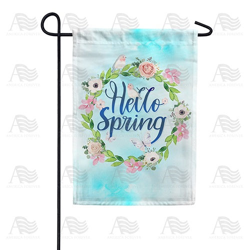 Spring Wreath Garden Flag