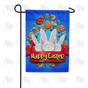 Easter Bunny Trio Garden Flag