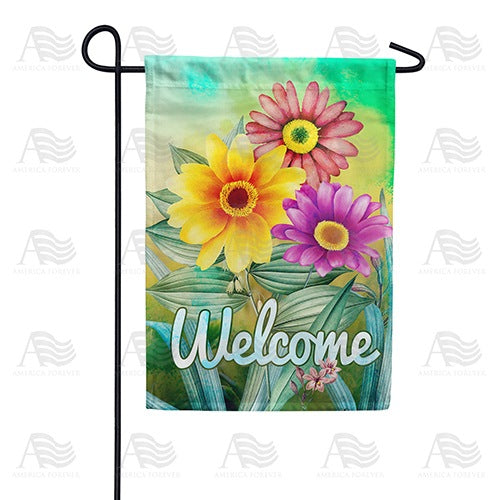 Pastel Daisies Welcome Garden Flag