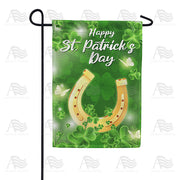 Lucky Golden Horseshoe Garden Flag