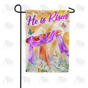 He Is Risen Above Garden Flag