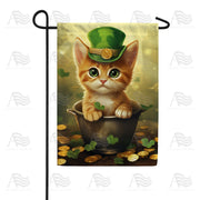 Lucky Charm Feline Fortune Garden Flag