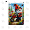 Garden Gnome with Floral Wheelbarrow Garden Flag