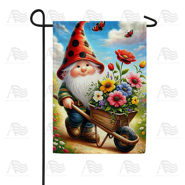 Joyful Gnome Gardener Garden Flag