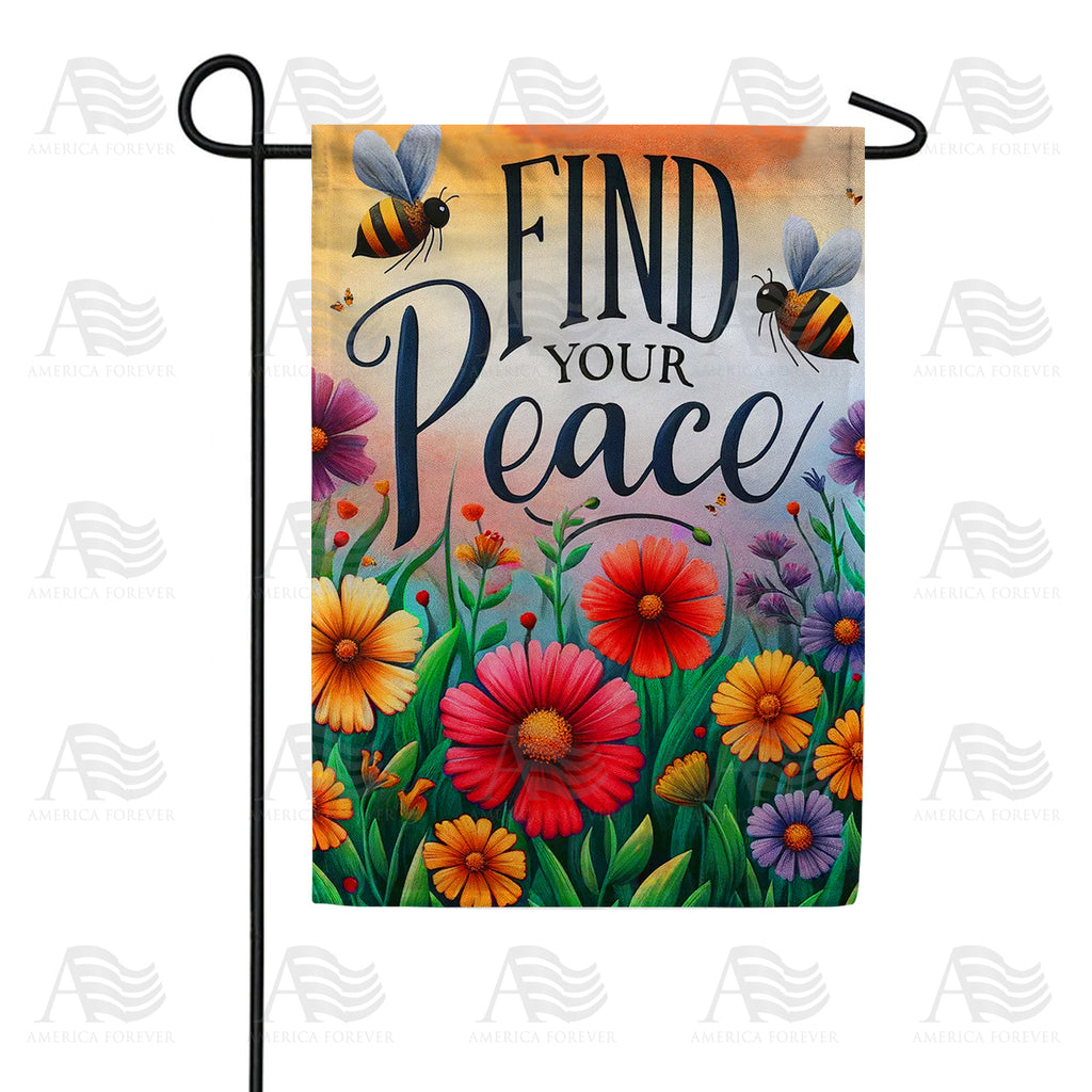 Find Your Peace Garden Flag