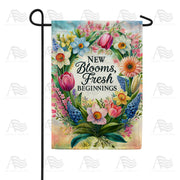 Floral Wreath New Beginnings Garden Flag