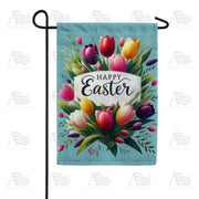 Tulip Bouquet Happy Easter Garden Flag