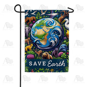 Cosmic Earth Day Celebration Garden Flag