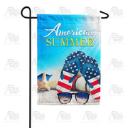 Red, White, And Blue Summer Flip Flops Garden Flag