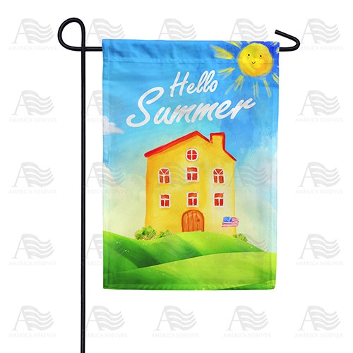Colorful Summer House Painting Garden Flag