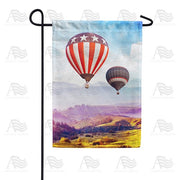 Patriotic Balloon Flight Garden Flag