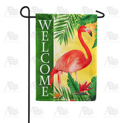 Pink Flamingo Welcome Garden Flag