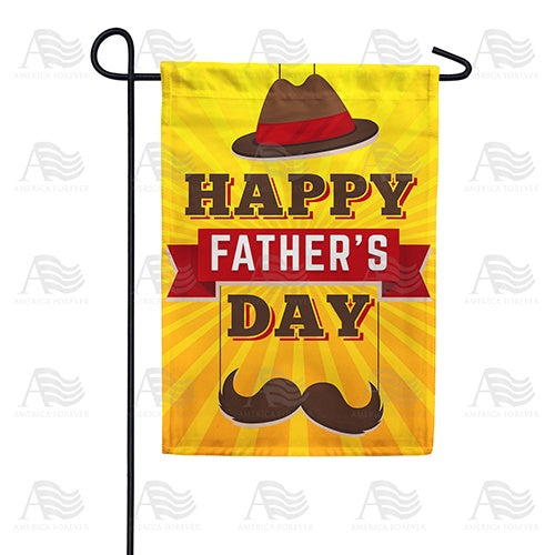 Fedora And Moustache Garden Flag