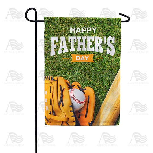 Let's Play Ball Dad! Garden Flag