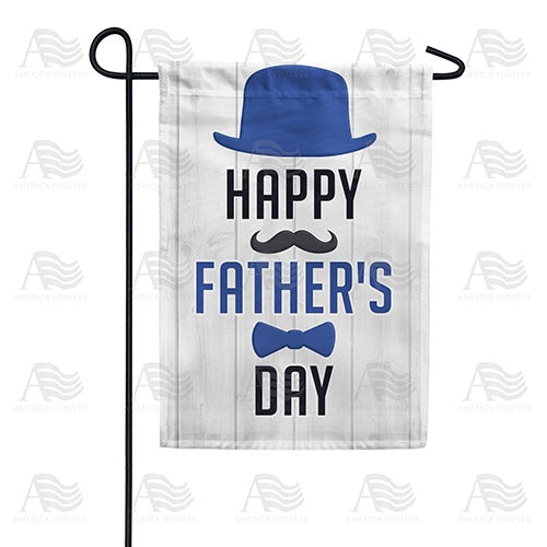 Blue Fedora And Bow Tie Garden Flag