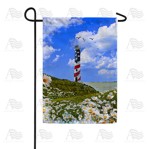 Patriotic Lighthouse Garden Flag