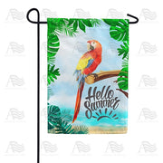 Macaw Says Hello Summer Garden Flag