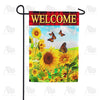 Sunflower Welcome Red Plaid Garden Flag