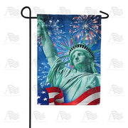 Fireworks At Lady Liberty Garden Flag