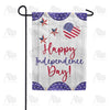 Happy Independence Day On White Wood Garden Flag