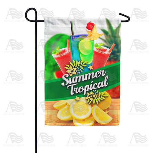 Tropical Summer Drinks Garden Flag