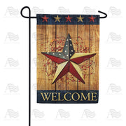 Country Patriotic Star Welcome Garden Flag