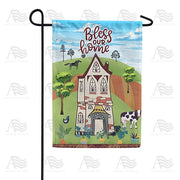 Folk Art Bless Our Home Garden Flag