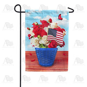 Stars, Stripes And Roses Garden Flag