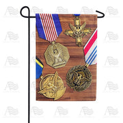 Patriotic Medals Garden Flag