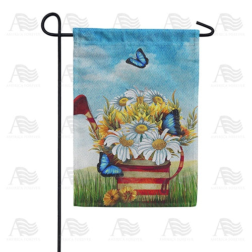 Daisy Watering Can Garden Flag