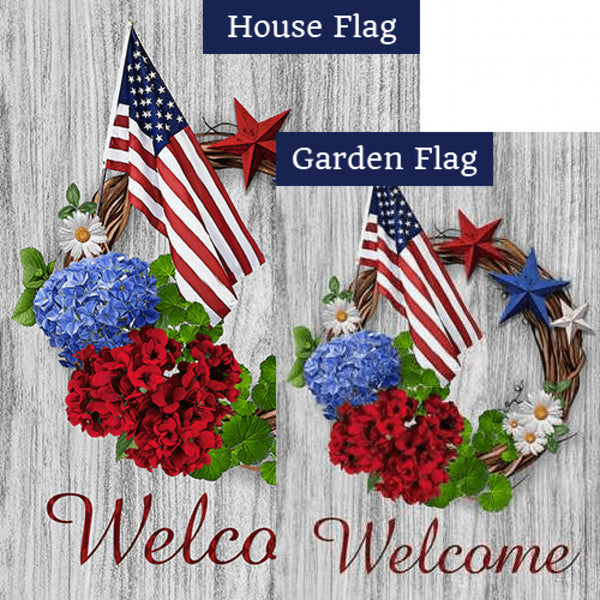 Patriotic Grapevine Wreath Flags Bundle (Set of 2)