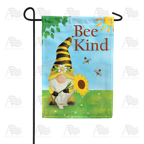 Bee Kind Gnome Garden Flag