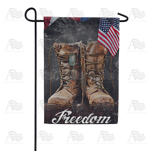 Freedom Combat Boots Garden Flag