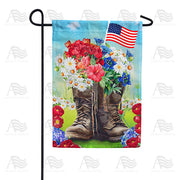 Patriotic Combat Boots Garden Flag