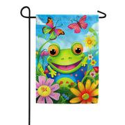 Whimsical Frog Garden Flag