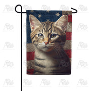 Patriotic Tabby Garden Flag