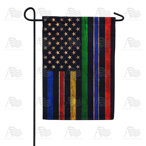 "No One Fights Alone" Line Garden Flag