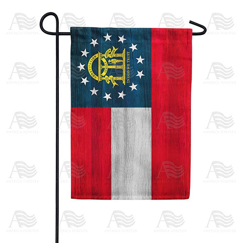 Georgia State Wood-Style Garden Flag